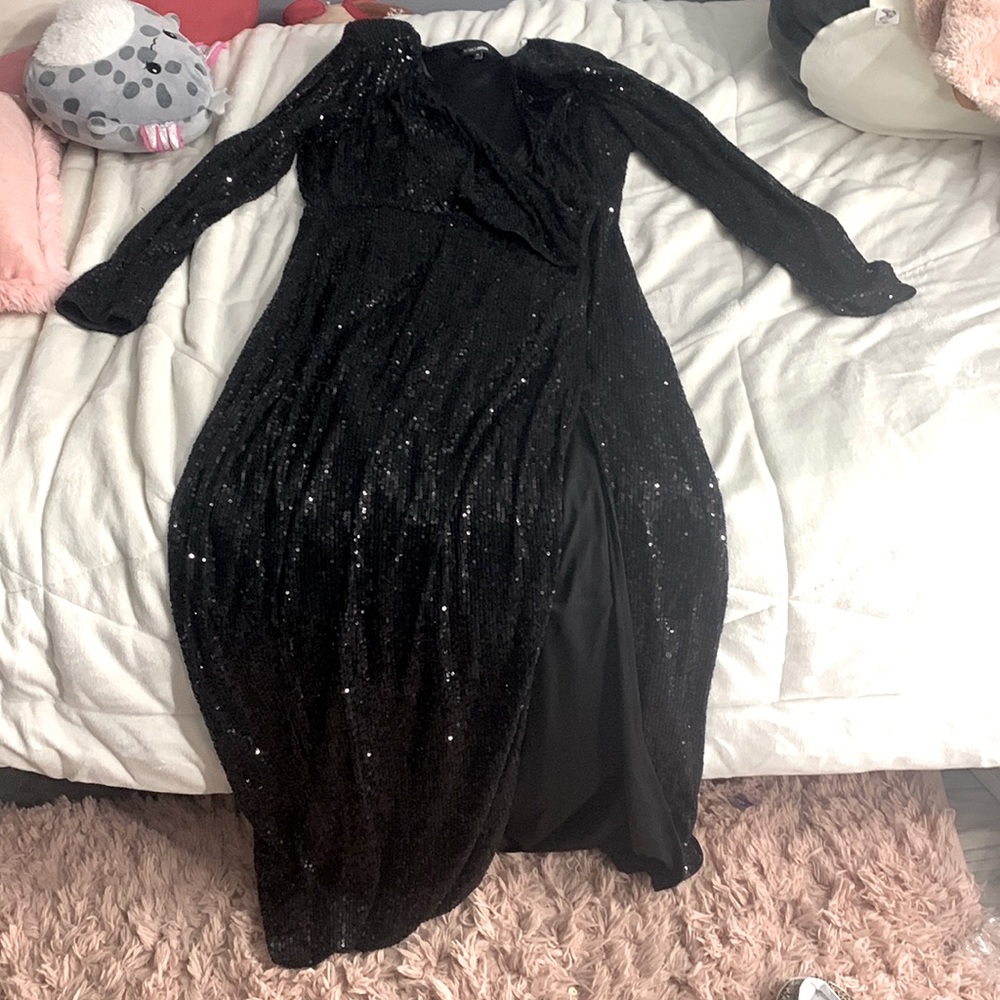 COPY - fashion nova xl floor length dress with high slit